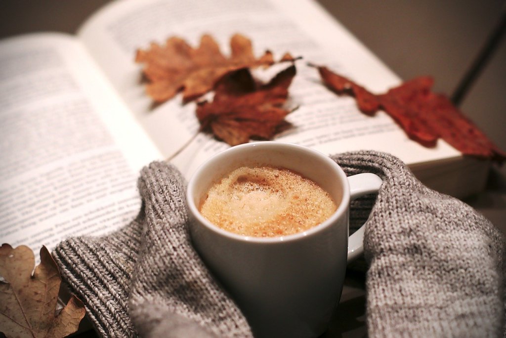 Fall coffee and book